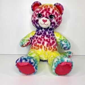 Build‎ A Bear Rainbow Leopard Plush 16” BAB Cheetah Kitty Cat Stuffed Animal Toy